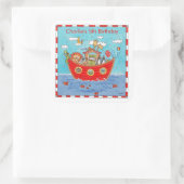 Personalisierte Noah-Arche Quadratischer Aufkleber (Tasche)