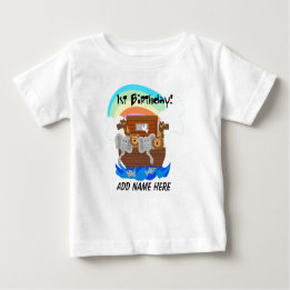 Personalisierte Noahs Arche-1. Geburtstags-T-Shirt Baby T-shirt