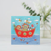 Personalisierte Noah's Ark Birthday Einladung (Stehend Vorderseite)