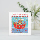 Personalisierte Noah's Ark Birthday Einladung (Stehend Vorderseite)