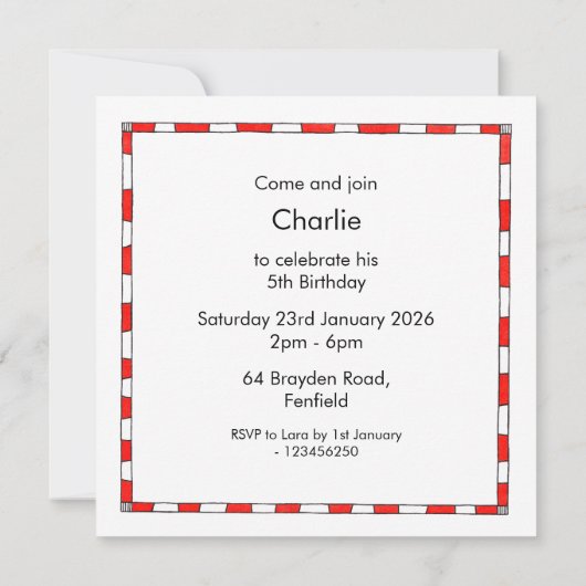 Personalisierte Noah's Ark Birthday Einladung (Rückseite)