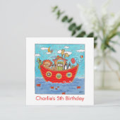 Personalisierte Noah's Ark Birthday Einladung (Stehend Vorderseite)