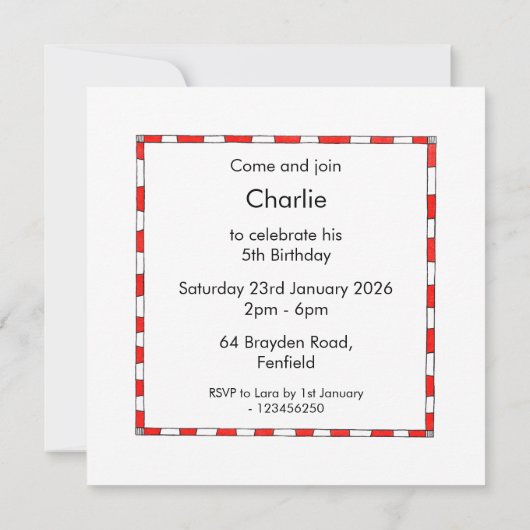 Personalisierte Noah's Ark Birthday Einladung (Rückseite)