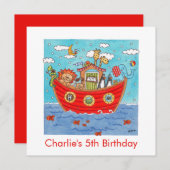 Personalisierte Noah's Ark Birthday Einladung (Vorne/Hinten)