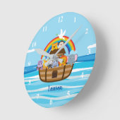 Personalisierte Noahs Ark-Kinderzimmer-Uhr Runde Wanduhr (Winkel)