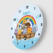 Personalisierte Noahs Ark Kinderzimmer Wall Uhr (Winkel)