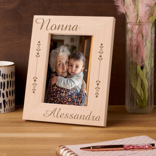 Personalisierte Nonna Geätzte Rahmen