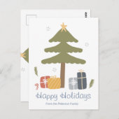 Personalisierte Nordische Weihnachtskarte Postkarte (Vorne/Hinten)