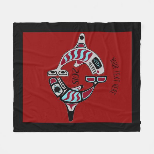 Personalisierte Nordwestküsteorca-Decke Fleecedecke (Vorderseite (Horizontal))