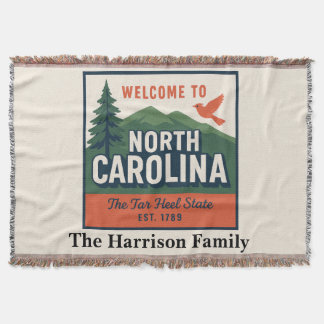 Personalisierte North Carolina-Wurfdecke Decke