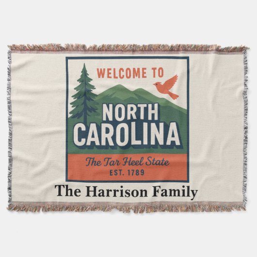 Personalisierte North Carolina-Wurfdecke Decke (Vorderseite)