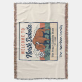 Personalisierte North-Dakota-Decke Decke (Vorderseite Vertikal)