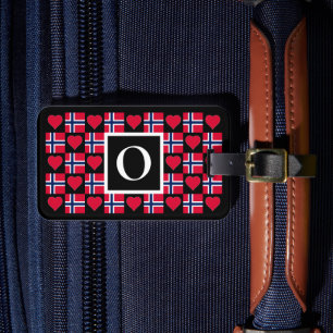 Personalisierte Norwegische Flagge - Zollkodex Gepäckanhänger