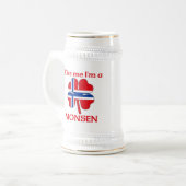 Personalisierte norwegische küssen mich, den ich bierglas (Vorderseite Links)