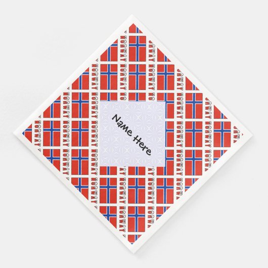 Personalisierte norwegische und norwegische Flagge Serviette (Ecke)