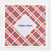 Personalisierte norwegische und norwegische Flagge Serviette (Vorderseite)