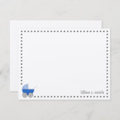 Personalisierte Note Card Blue Baby Carriage Mitteilungskarte (Vorne/Hinten)