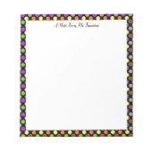 Personalisierte Note, farbenfrohe Polka-Punkte, sc Notizblock (Vorderseite)