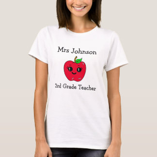 Personalisierte Note und Lehrername Niedlich Apple T-Shirt