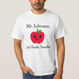 Personalisierte Note und Lehrername Niedlich Apple T-Shirt