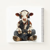 Personalisierte Notebook-Gamer-Kuh für Kinder Notizblock (Rückseite)