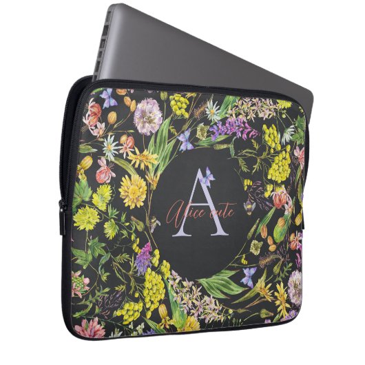 Personalisierte Notebook-Hülle mit Wild-Blume Laptopschutzhülle (Vorne Rechts)