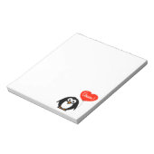 Personalisierte Notebooks | Pinguin mit rotem Ball Notizblock (Rotiert)