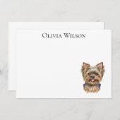 Personalisierte Notecards mit Yorkie Mitteilungskarte (Vorne/Hinten)