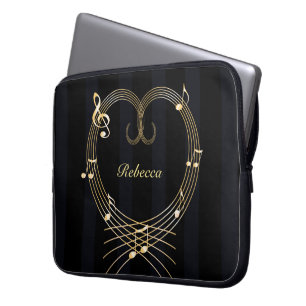 Personalisierte Noten des Goldenen Herzens Laptopschutzhülle