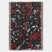 Personalisierte Noten in Rot und Schwarz Decke (Vorderseite Vertikal)