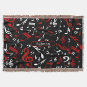 Personalisierte Noten in Rot und Schwarz Decke (Vorderseite)