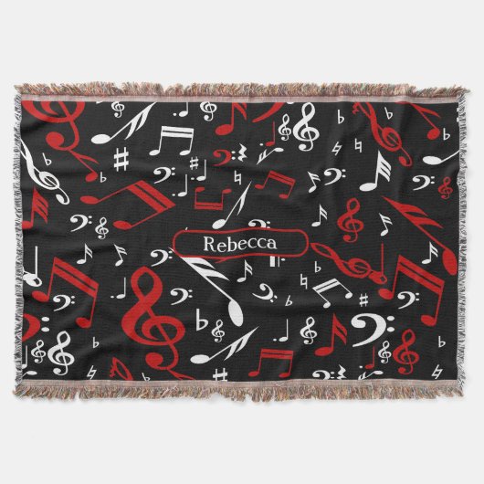 Personalisierte Noten in Rot und Schwarz Decke (Vorderseite)