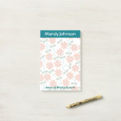 Personalisierte Notepad-Aquamarine Grenze Verblend Post-it Klebezettel (Auf Schreibtisch)