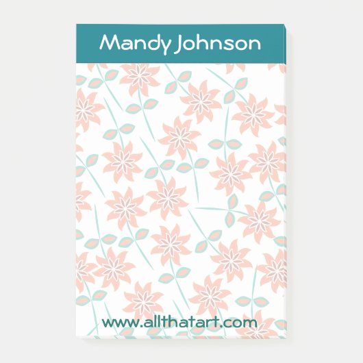 Personalisierte Notepad-Aquamarine Grenze Verblend Post-it Klebezettel (Vorderseite)