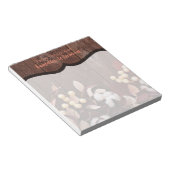 Personalisierte Notepad-Baumwollzweig auf der dunk Notizblock (angewinkelt)