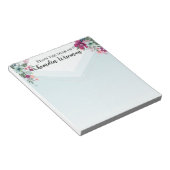 Personalisierte Notepad Tropical Blume auf Blue Om Notizblock (angewinkelt)