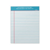 Personalisierte Notierungs-Notepad, Aqua & Red Notizblock (Rotiert)