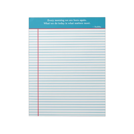 Personalisierte Notierungs-Notepad, Aqua & Red Notizblock (Rotiert)