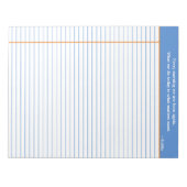 Personalisierte Notierungs-Notepad, Blue & Orange Notizblock (Vorderseite)
