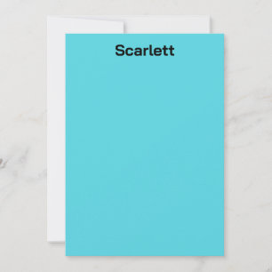 Personalisierte Notiz mit Pastell-Türkis-Farbe auf Dankeskarte