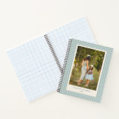 Personalisierte Notizen im Salbeigrün-Gingham-Foto Notizblock (Innenseite)