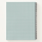 Personalisierte Notizen im Salbeigrün-Gingham-Foto Notizblock (Rückseite)