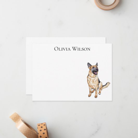 Personalisierte Notizen mit der deutschen Schäferh (Vorderseite/Rückseite Beispiel)