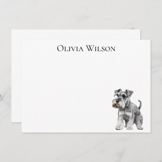 Personalisierte Notizen mit Minischnauzer (Vorne/Hinten)