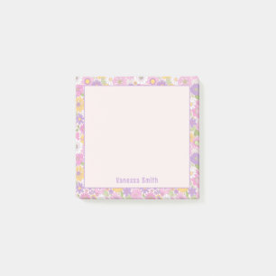 Personalisierte Notizen mit Retro-Blumenmuster