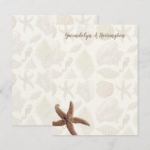 Personalisierte Notizen mit Sternfisch-Strand-Scha Einladung