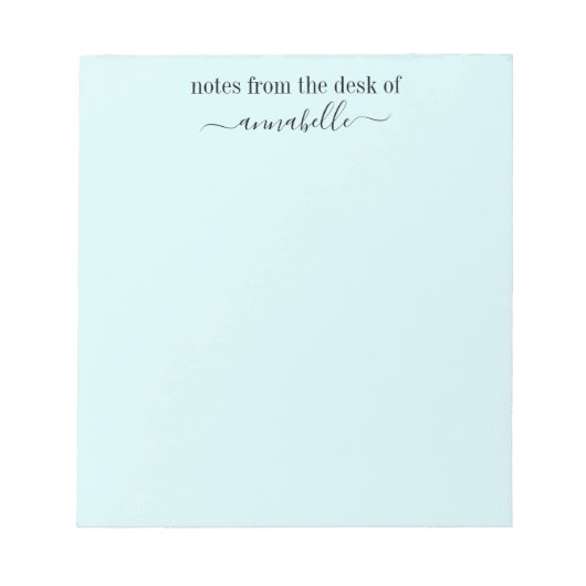 Personalisierte Notizen vom Schreibtisch Notizblock (Vorderseite)