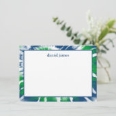 Personalisierte Notizkarte der blauen und grünen Einladung (Stehend Vorderseite)
