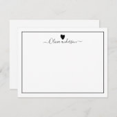 Personalisierte Notizkarte für die schwarze Liebe Mitteilungskarte (Vorne/Hinten)