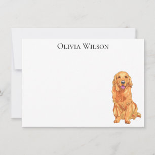 Personalisierte Notizkarten mit Golden Retriever  Mitteilungskarte